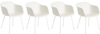 Action Fiber Chair Tube Base Chair Set of 4 White Muuto SINGLE PIECES 